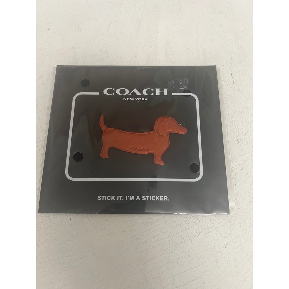 Coach New York Leather Dachshund Dog Sticker Burnt Orange 24047 MTI NEW